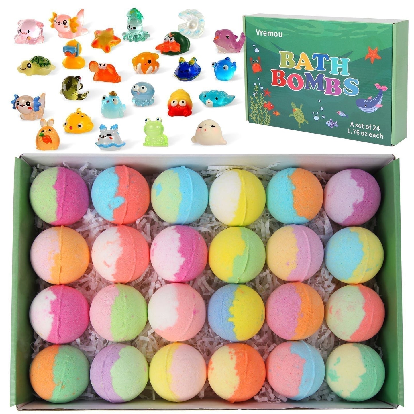 ๐ 60% OFF |๐ Ocean Theme Bath Bombs | 60g*12 Pcs, Foamy Bath Time & Fun Gift Idea โจ