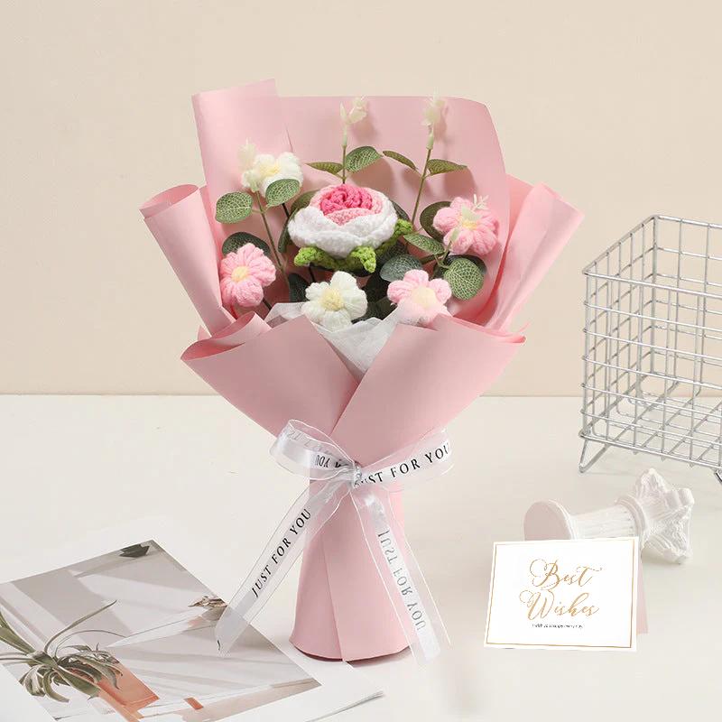๐ท 50% OFF NOW! ๐ Handmade Delicate Crochet Flower Bouquet โ Mother's Day Special โ Lifelike Design, Durable & Perfect Gift for Mom ๐