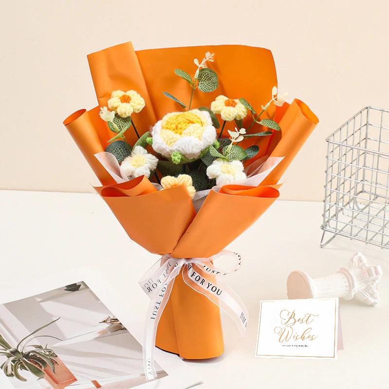 🌷 50% OFF NOW! 💕 Handmade Delicate Crochet Flower Bouquet – Mother's Day Special – Lifelike Design, Durable & Perfect Gift for Mom 🎁