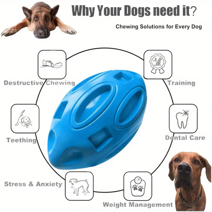 1 durable, sound-producing rubber dog chew ball with a sound-producing mechanism