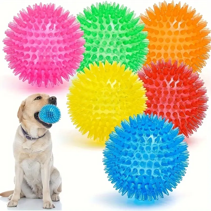 Two squeaky dog toy balls, puppy teething chew toys