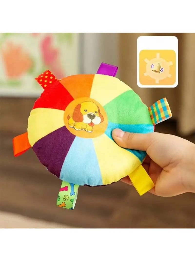 A plush, squeaky dog toy - cartoon design, no batteries required, interactive squeaky toy.