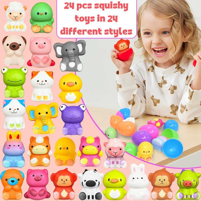 🔥LAST DAY SALE 49% OFF🔥12/24PCS Easter Eggs Prefilled Slow Rising Squishy Toys