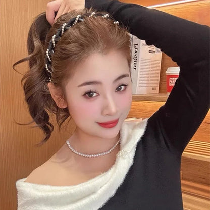 Vintage High Cranium Artificial Pearl Hairband
