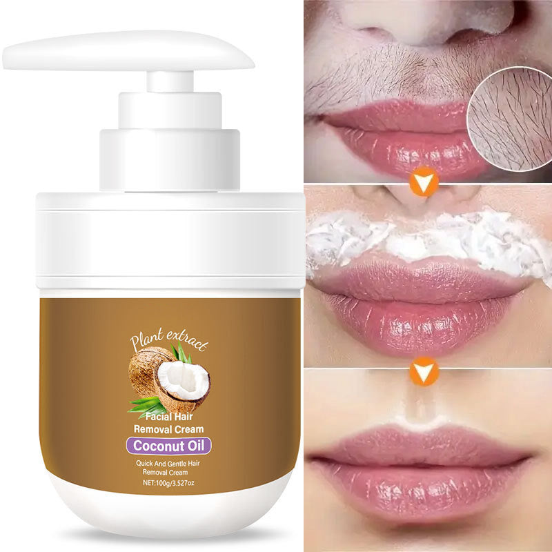 🎁 Buy 1, get 1 FREE! 🥥✨ Coconut facial hair removal cream – Gentle & effective
