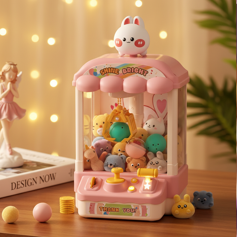 🐾 Cute Animal Claw Machine for Kids 🎉 Includes Plush Toys & Capsule Toys – Hours of Fun! 🧸✈️Free shipping