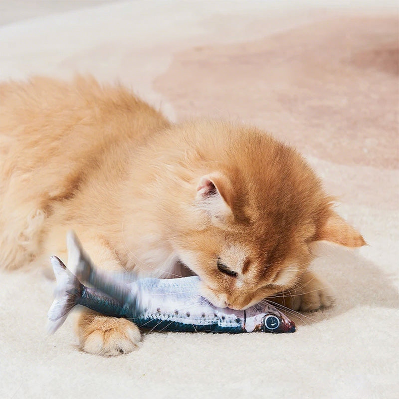 📢📢50%  OFF !! ⏰Realistic Hopping Fish Toy for Cat