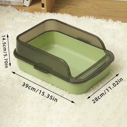 Semi-Enclosed Plastic Litter Box with Splash Guard