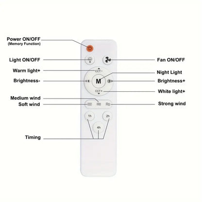 🔥50%OFF🎁2-IN-1 PORTABLE CEILING FAN & LIGHT with Remote Control