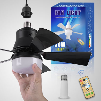 🔥50%OFF🎁2-IN-1 PORTABLE CEILING FAN & LIGHT with Remote Control