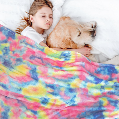 Ultra-Soft Tie-Dye Plush Throw Blanket