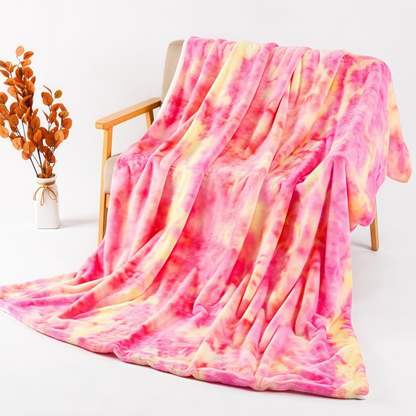 Ultra-Soft Tie-Dye Plush Throw Blanket